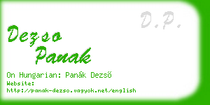 dezso panak business card