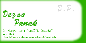 dezso panak business card